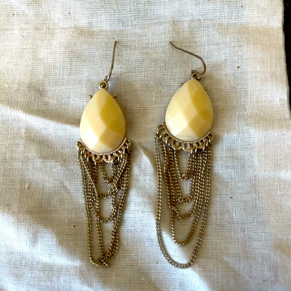 Gold and Cream Boutique Earrings
